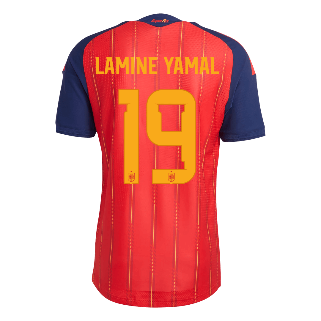 Spanien Tröja LAMINE YAMAL #19 2026 Hemma Autentisk Röd