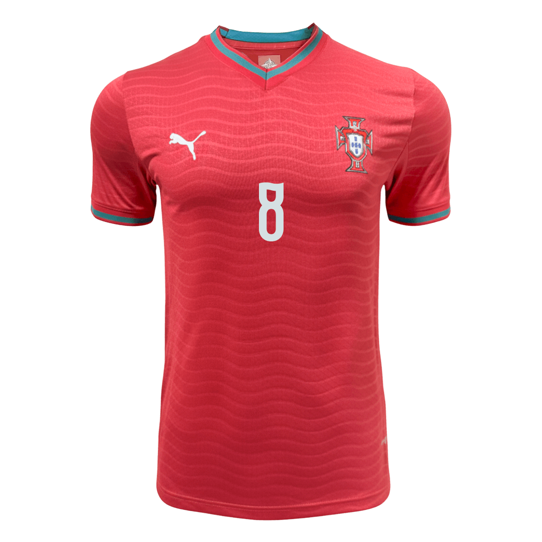 Portugal Tröja B.FERNANDES #8 2026 Hemma Autentisk Röd