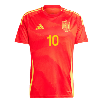 Spanien Tröja OLMO #10 Euro 2024 Hemma Röd-3