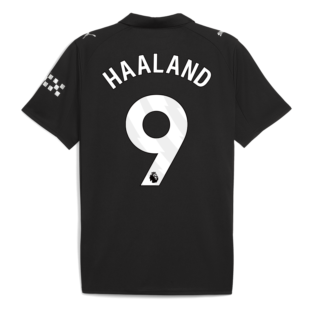 Manchester City Tröja HAALAND #9 2025/26 Borta Svart