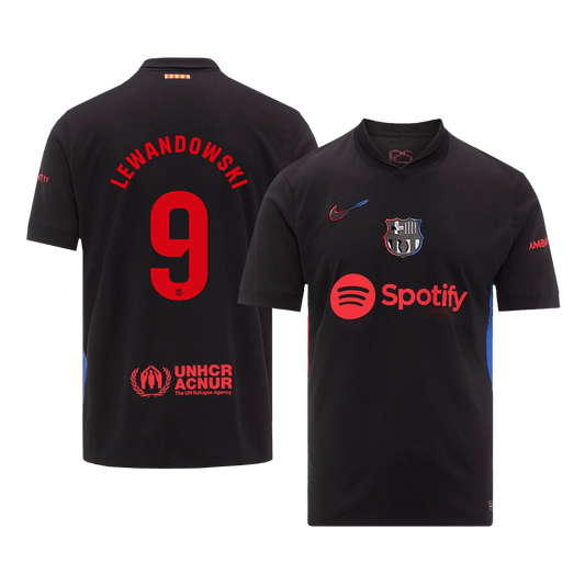 Barcelona Tröja LEWANDOWSKI #9 2024/25 Borta Svart