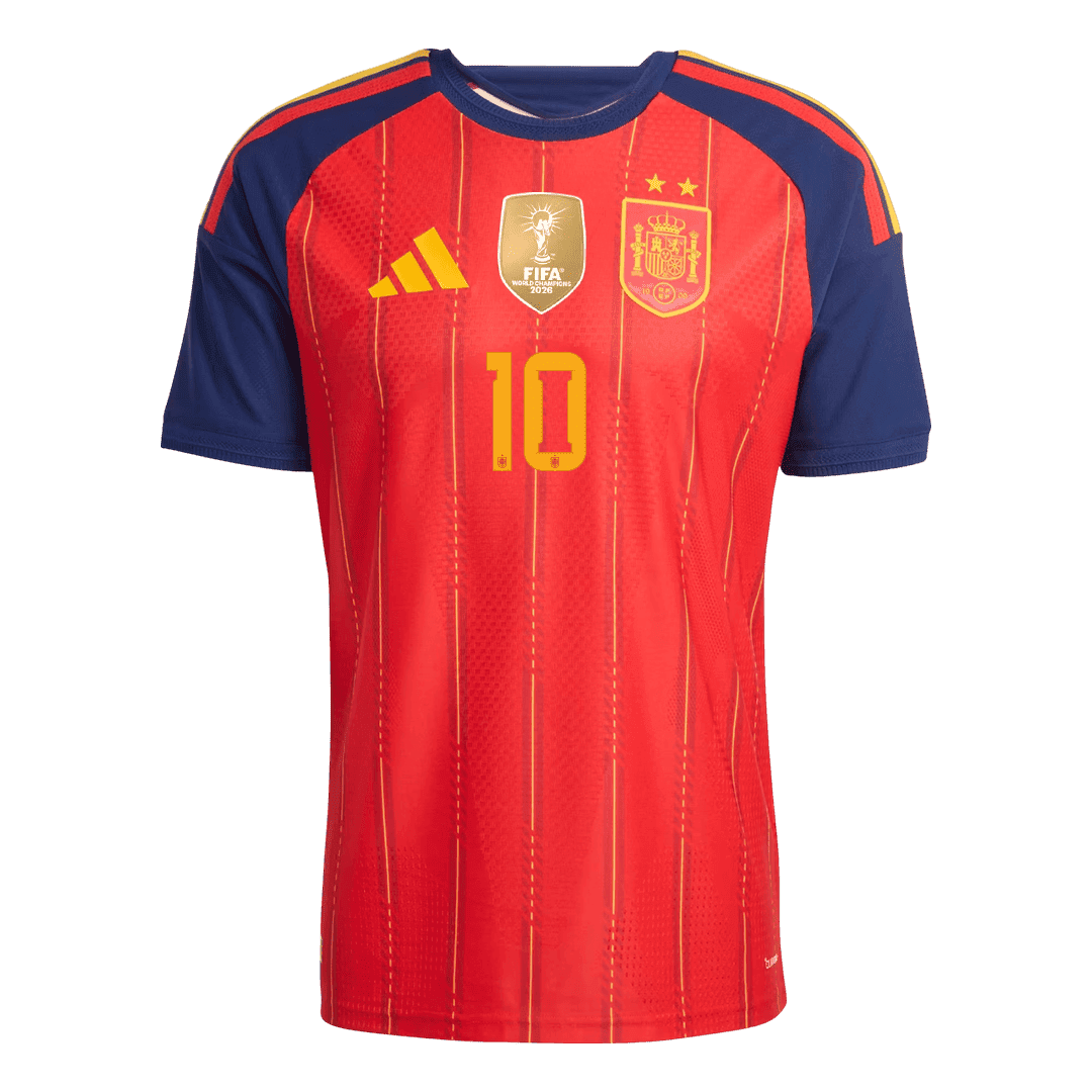 Spanien Tröja OLMO #10 2026 Hemma Autentisk  (2 Stjärnor)-2