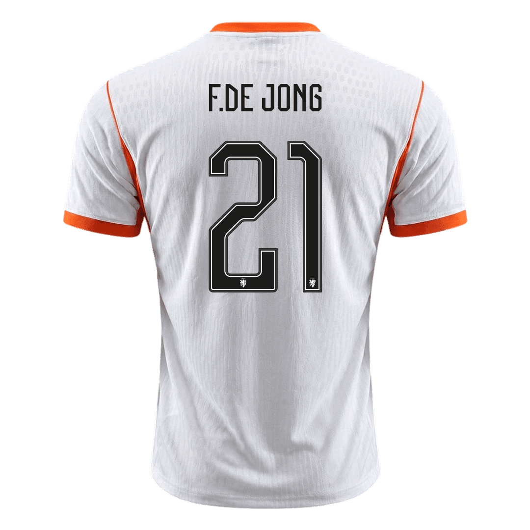 Nederländerna Tröja F.DE JONG #21 2026 Borta Autentisk Vit