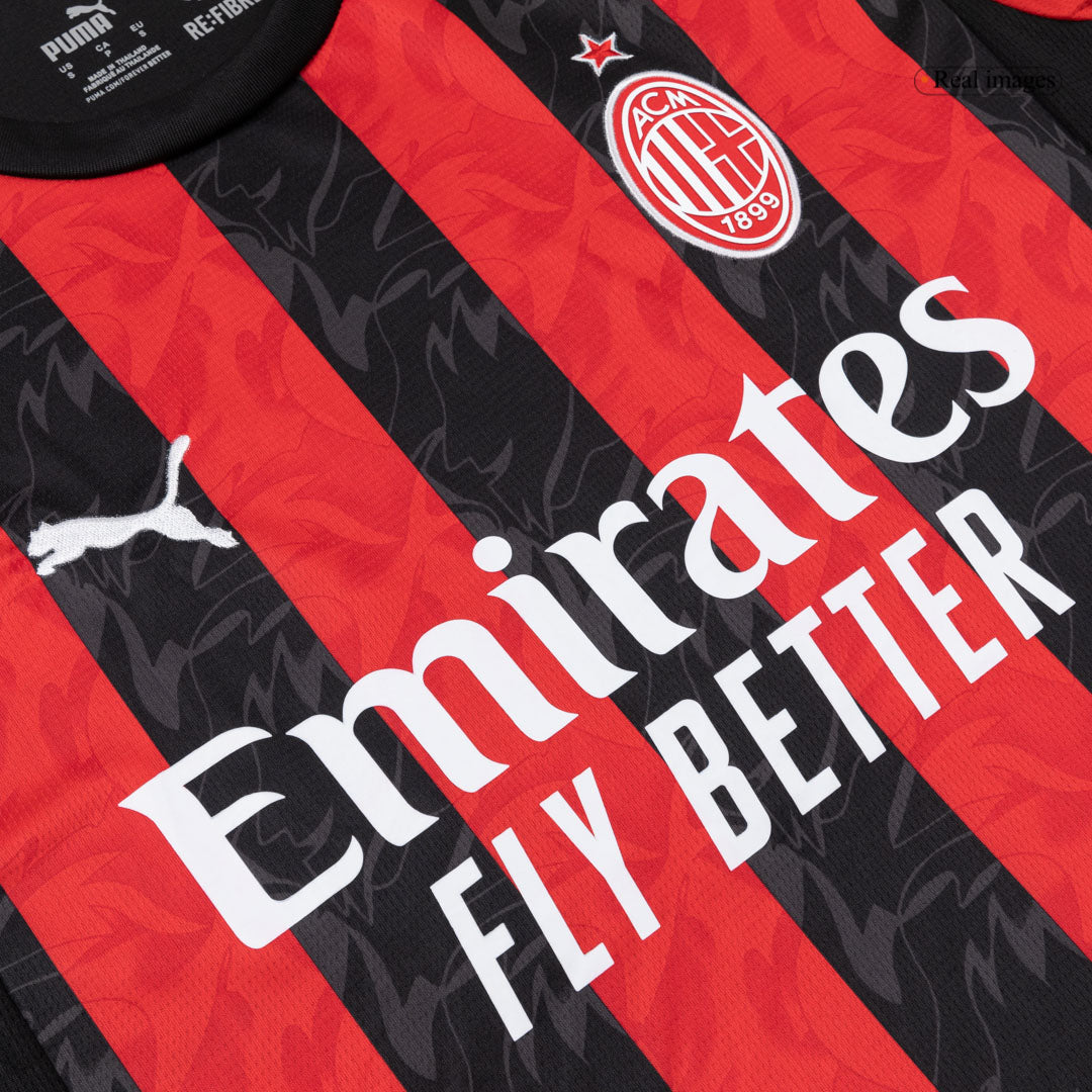 AC Milan Tröja 2025/26 Hemma Långärmad Röd & Svart