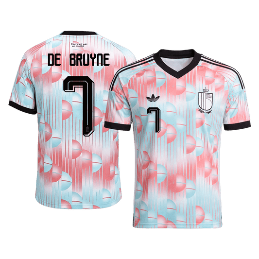 Belgien Tröja DE BRUYNE #7 2026 Borta Blue&Pink