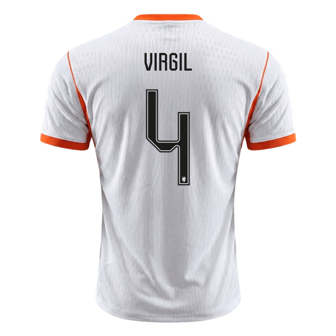 Nederländerna Tröja VIRGIL #4 2026 Borta Autentisk Vit-8