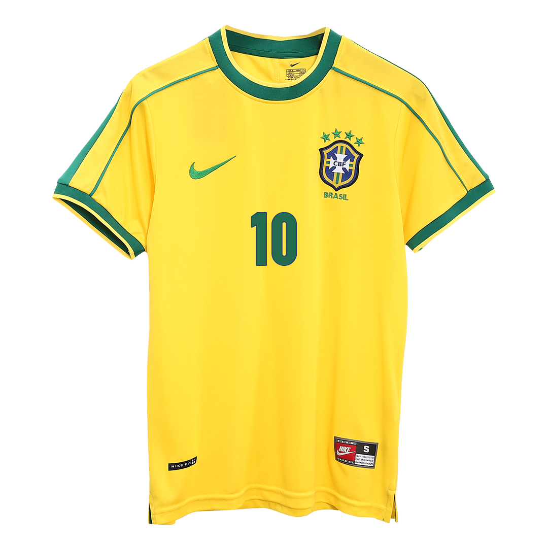 RIVALDO #10 Brasilien Hemmatröja 1998 Retro Tröja
 Gul