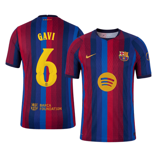 Barcelona Tröja GAVI #6 2026/27 Hemma Autentisk Röd & Blå - UCL