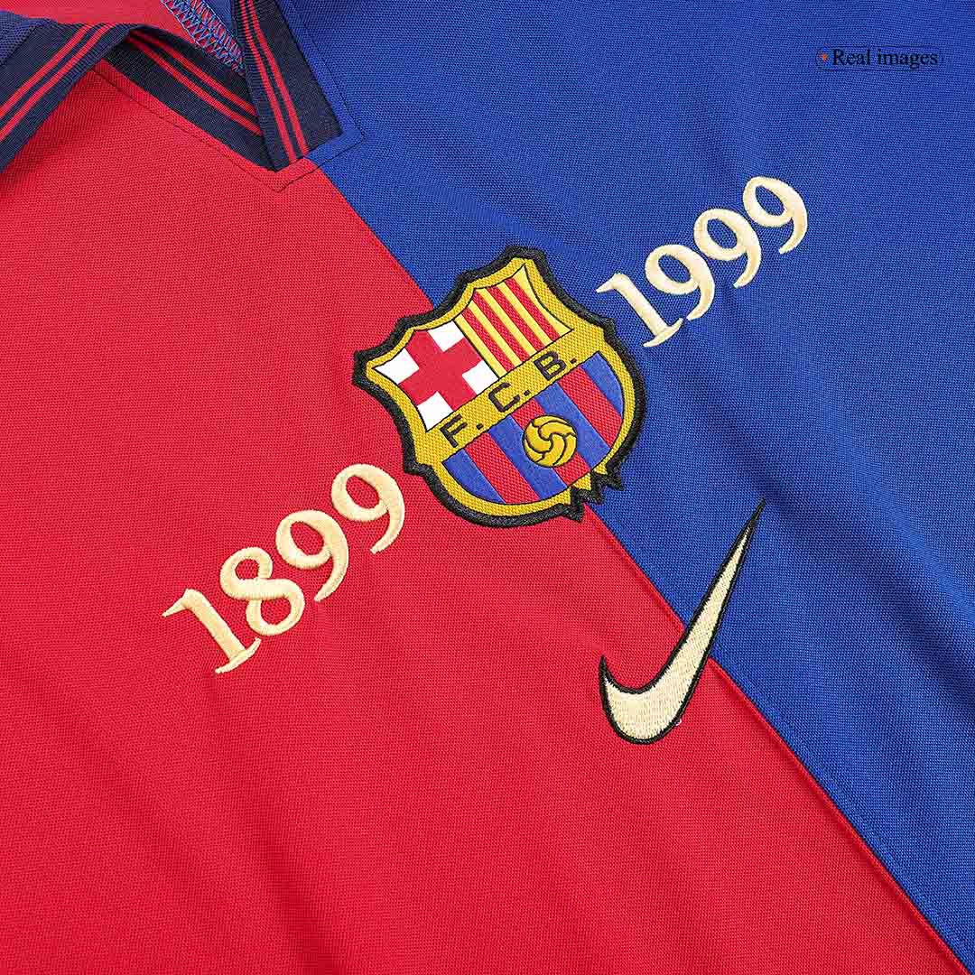 RIVALDO #11 Barcelona Hemmatröja 1999/00 Retro Tröja
 Röd & Blå - 100-årsjubileum