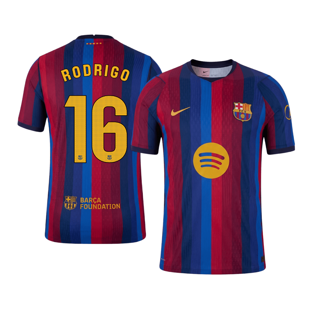 Barcelona Tröja RODRIGO #16 2026/27 Hemma Autentisk Röd & Blå