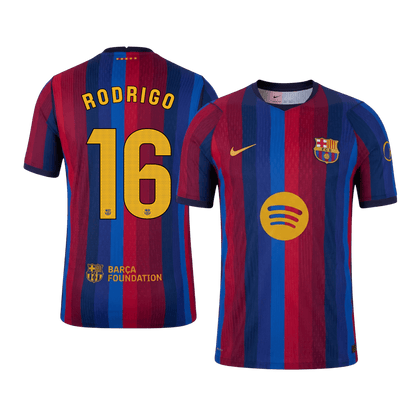 Barcelona Tröja RODRIGO #16 2026/27 Hemma Autentisk Röd & Blå