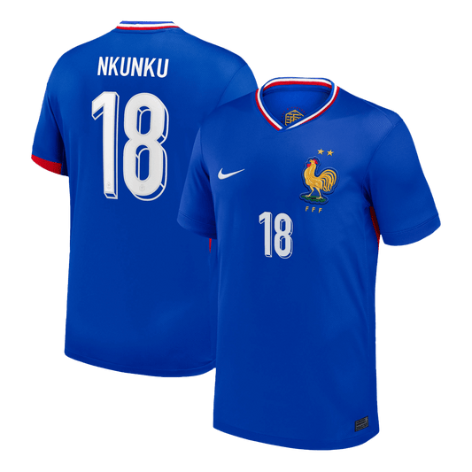 Frankrike Tröja NKUNKU #18 Euro 2024 Hemma Blå