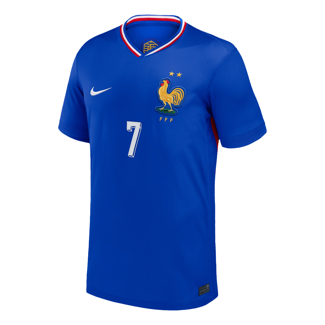 Frankrike Tröja GRIEZMANN #7 Euro 2024 Hemma Blå-8