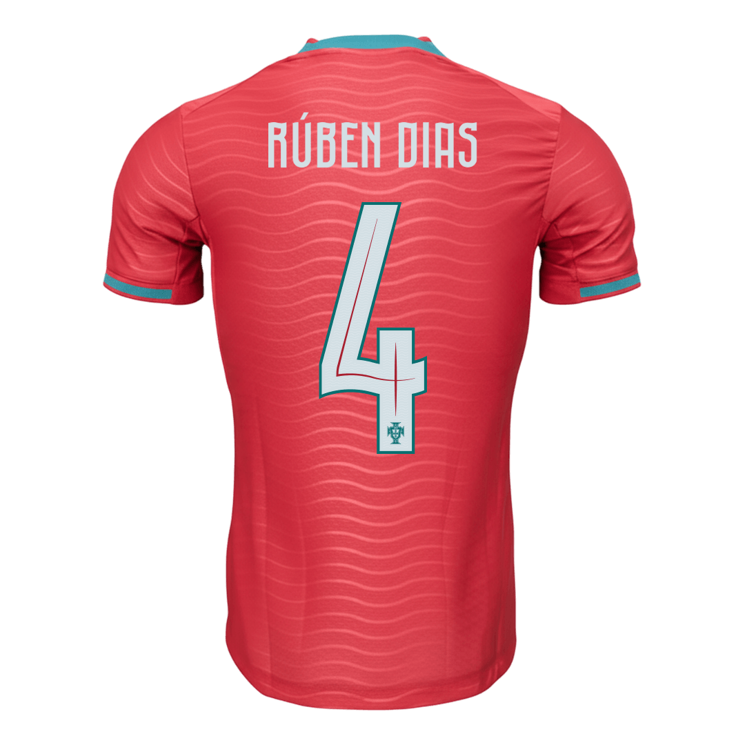 Portugal Tröja RÚBEN DIAS #4 2026 Hemma Autentisk Röd-8