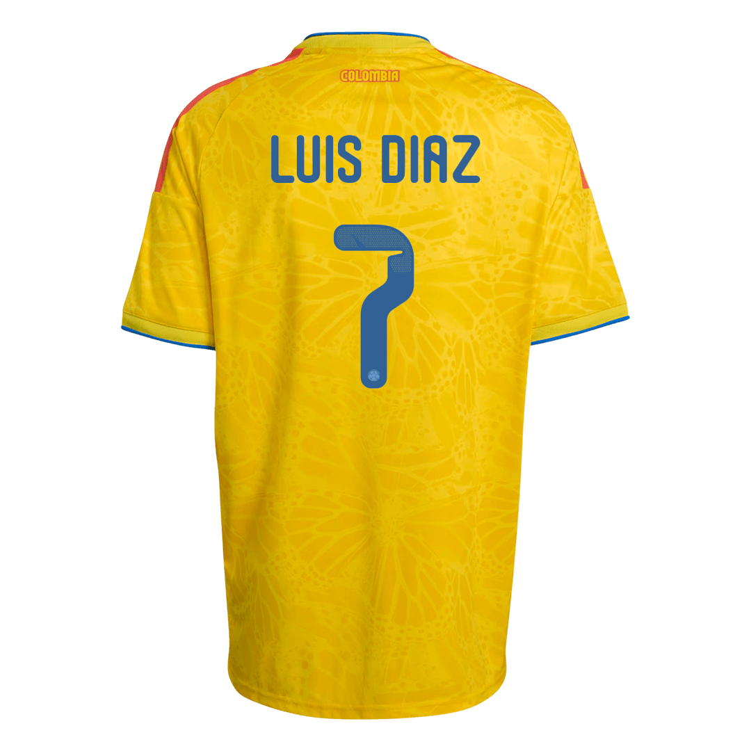 Colombia Tröja LUIS DíAZ #7 2026 Hemma Gul