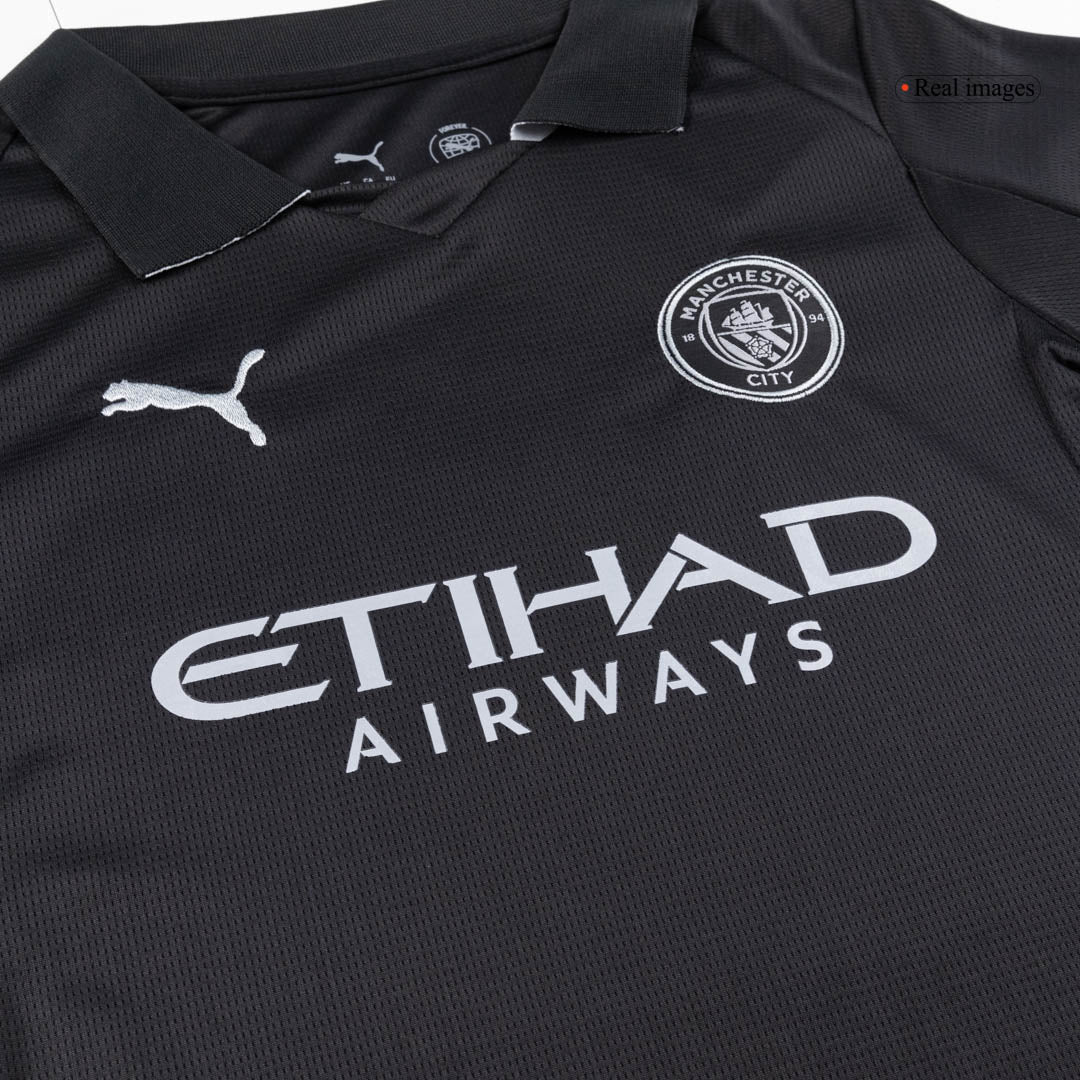 Manchester City Tröja 2025/26 Bortaställ Svart Barn
