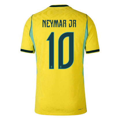 Brasilien Tröja NEYMAR JR. #10 2026 Hemma Autentisk Gul-3
