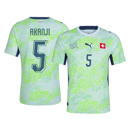 Schweiz Tröja AKANJI #5 2026 Borta Autentisk Grön