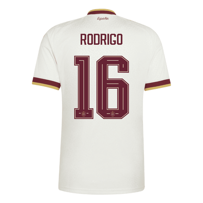 Spanien Tröja RODRIGO #16 2026 Borta Vit (2 Stjärnor)-3