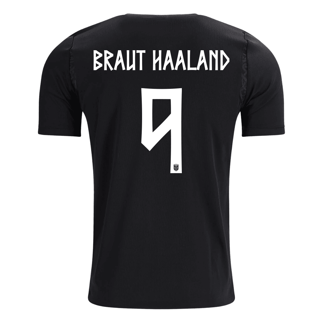 Norge Tröja BRAUT HAALAND #9 2026 Borta Svart-3