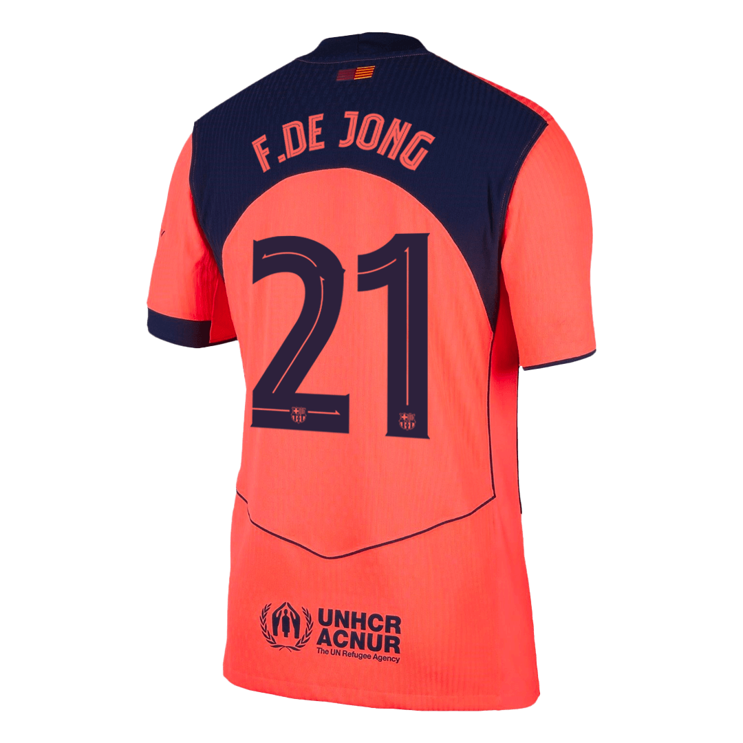 Barcelona Tröja F.DE JONG #21 2025/26 Tredje Orange - UCL-12