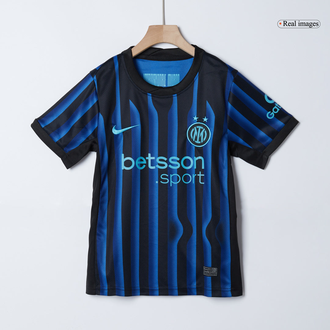 Inter Milan Tröja 2025/26 Hemmaställ Blå och svart Barn-15