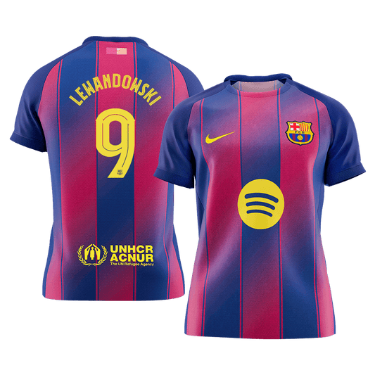 LEWANDOWSKI #9 Barcelona Tröja 2025/26 Hemma Premium Röd & Blå - UCL