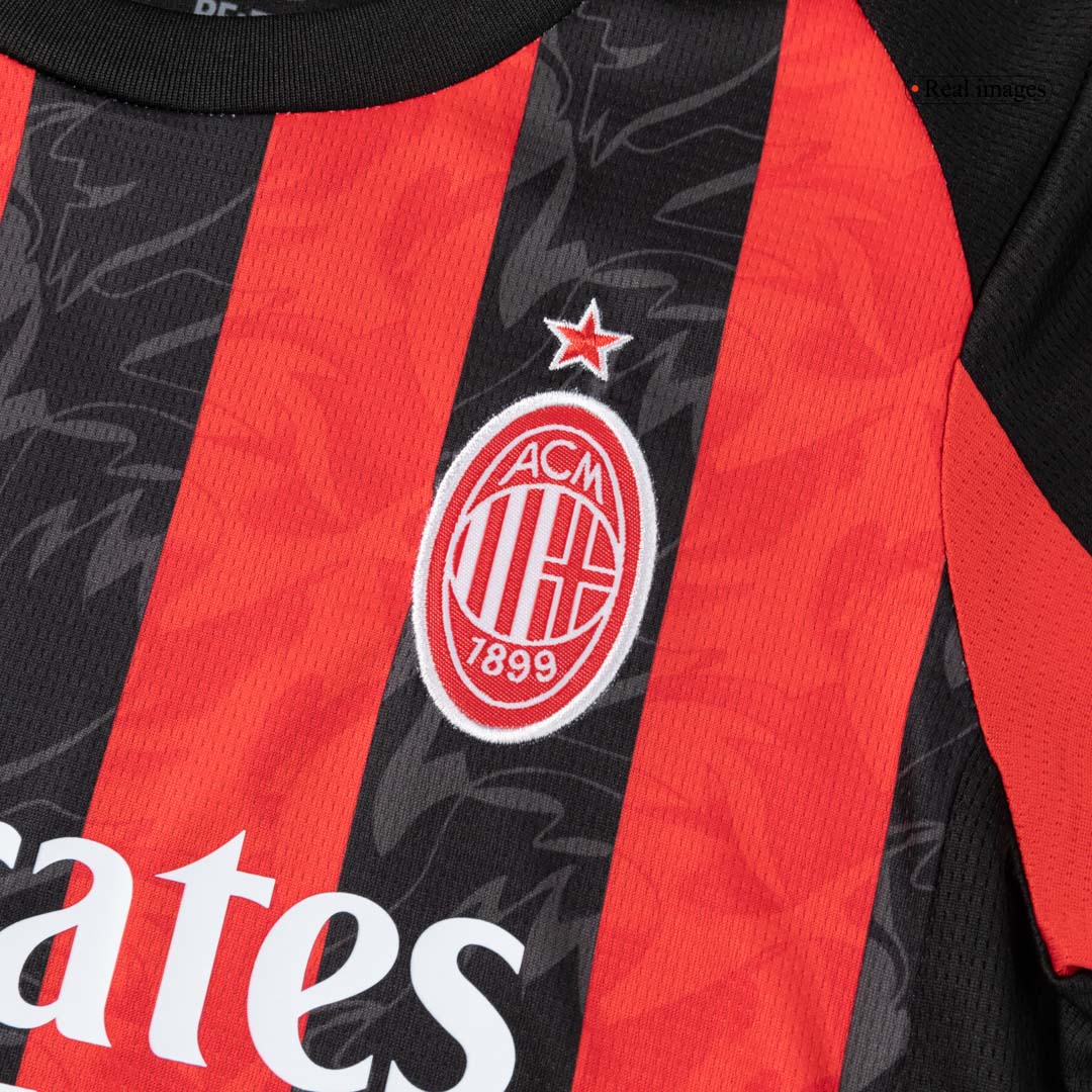 AC Milan Tröja 2025/26 Hemma Röd & Svart Barn-9