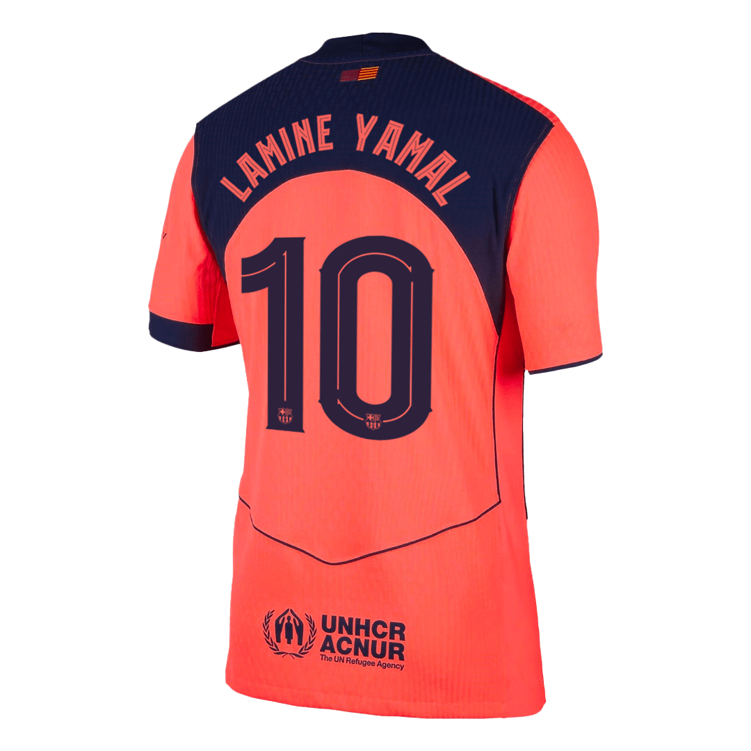 Barcelona Tröja LAMINE YAMAL #10 2025/26 Tredje Orange - UCL