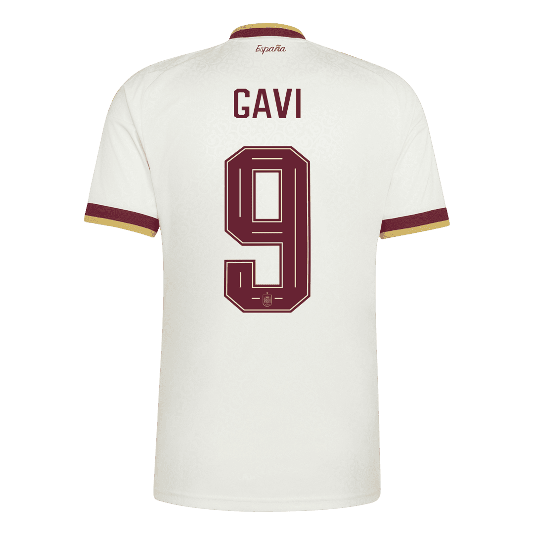 Spanien Tröja GAVI #9 2026 Borta Vit (2 Stjärnor)