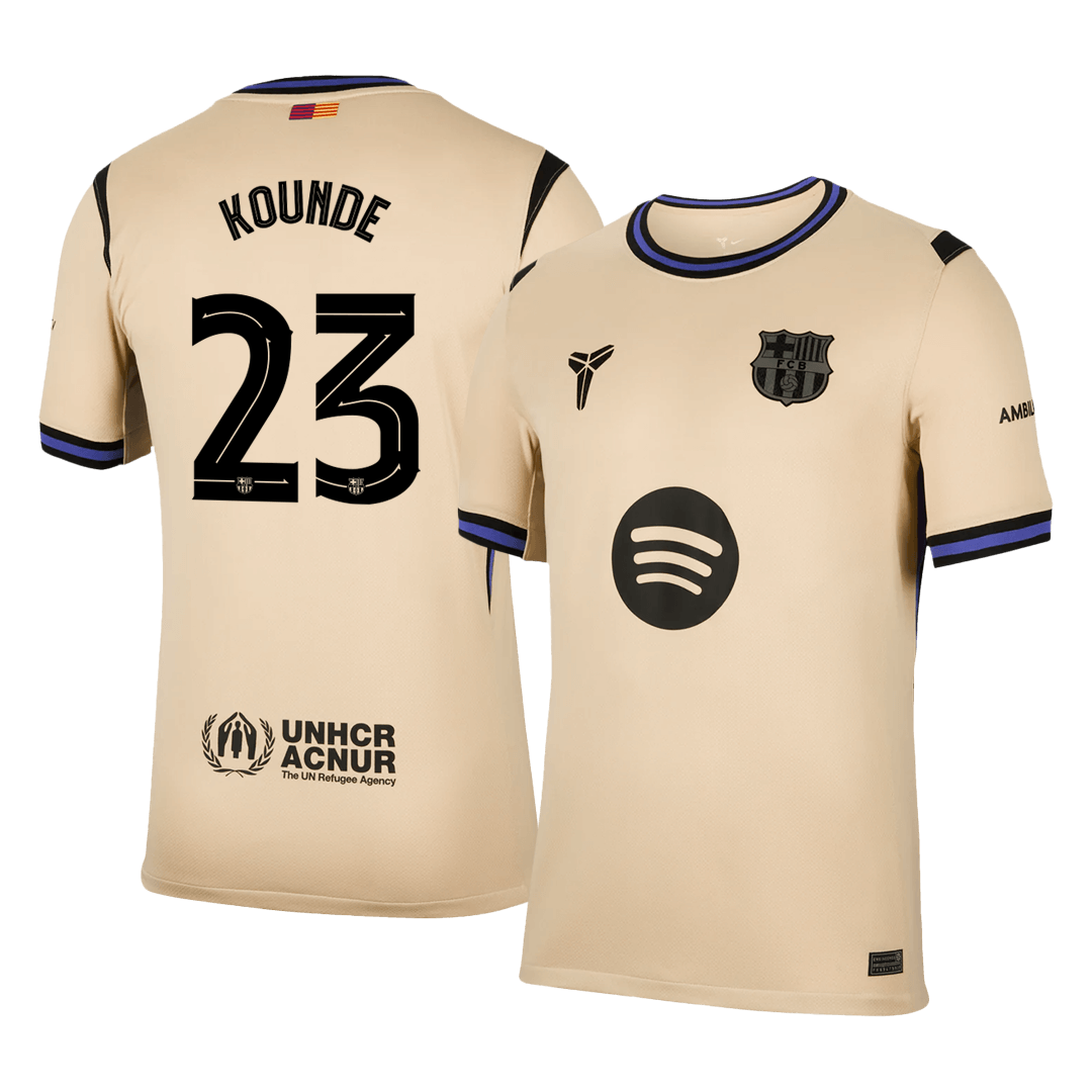 Barcelona Tröja KOUNDE #23 2025/26 Borta Gul - UCL
