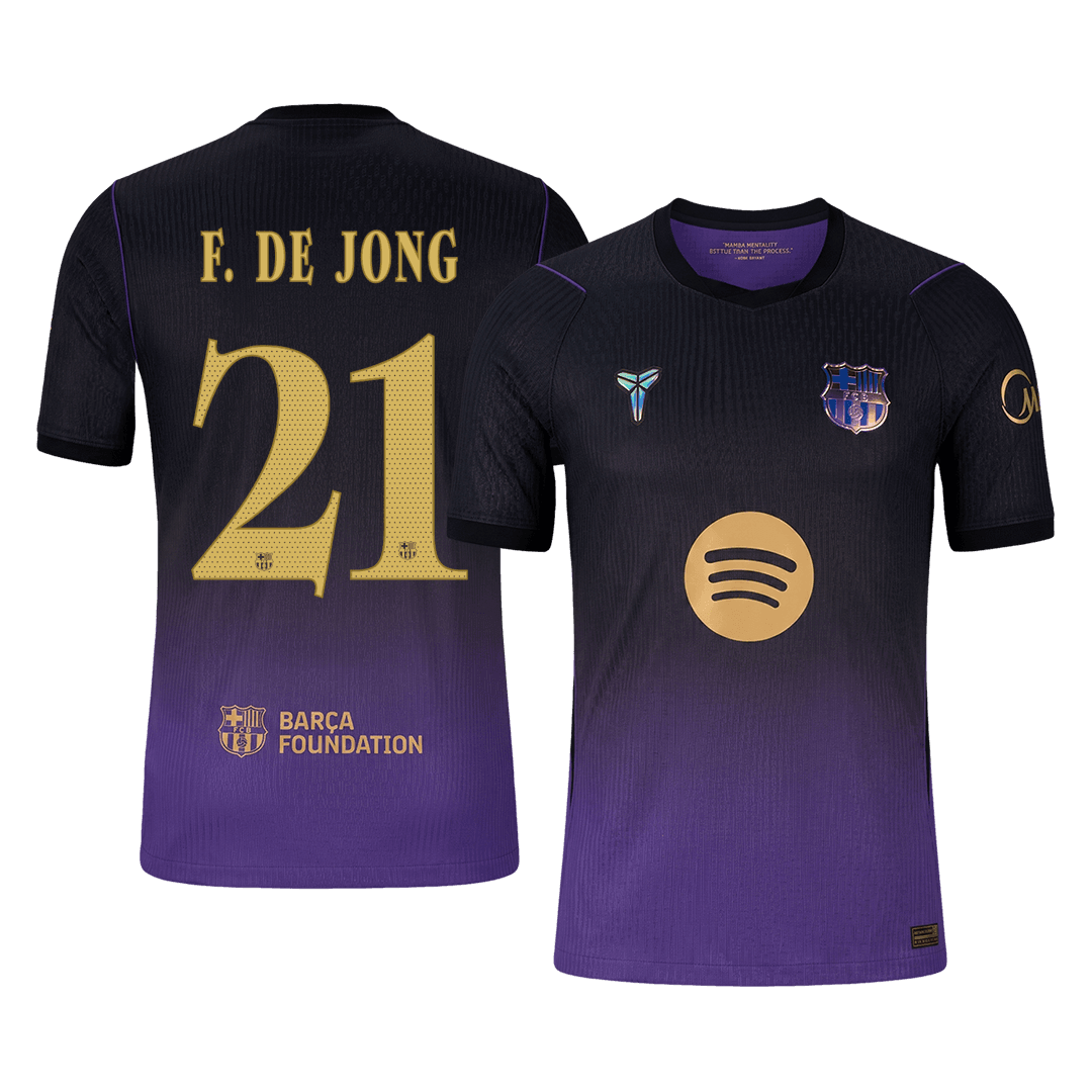 Barcelona Tröja F. DE JONG #21 2026/27 Borta Autentisk Black/Purple - UCL