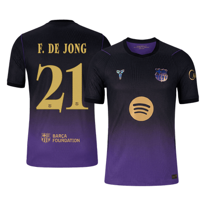 Barcelona Tröja F. DE JONG #21 2026/27 Borta Autentisk Black/Purple - UCL