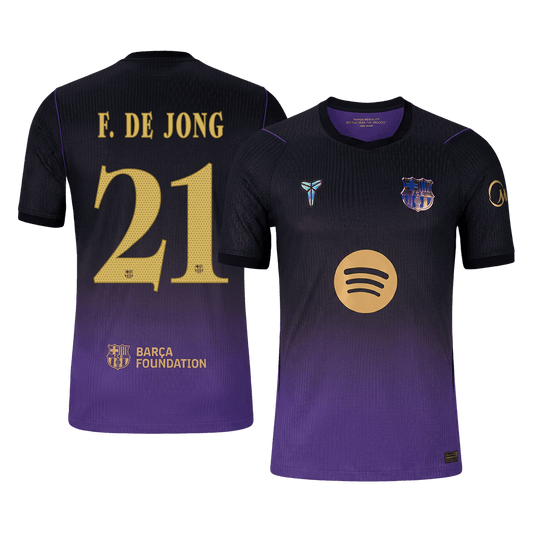 Barcelona Tröja F. DE JONG #21 2026/27 Borta Autentisk Black/Purple - UCL