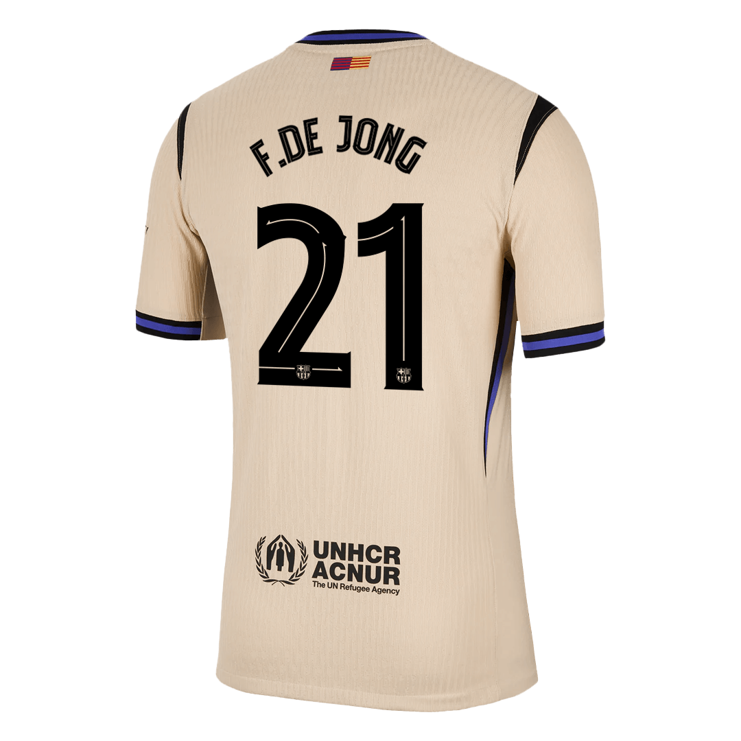 Barcelona Tröja F.DE JONG #21 2025/26 Borta Gul - UCL-14