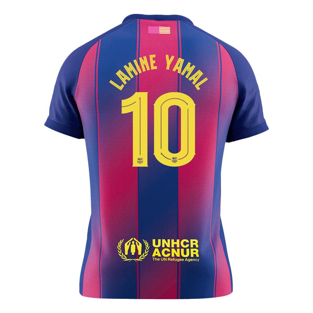 LAMINE YAMAL #10 Barcelona Tröja 2025/26 Hemma Premium Röd & Blå - UCL-9