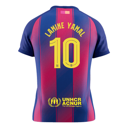 LAMINE YAMAL #10 Barcelona Tröja 2025/26 Hemma Premium Röd & Blå - UCL-9
